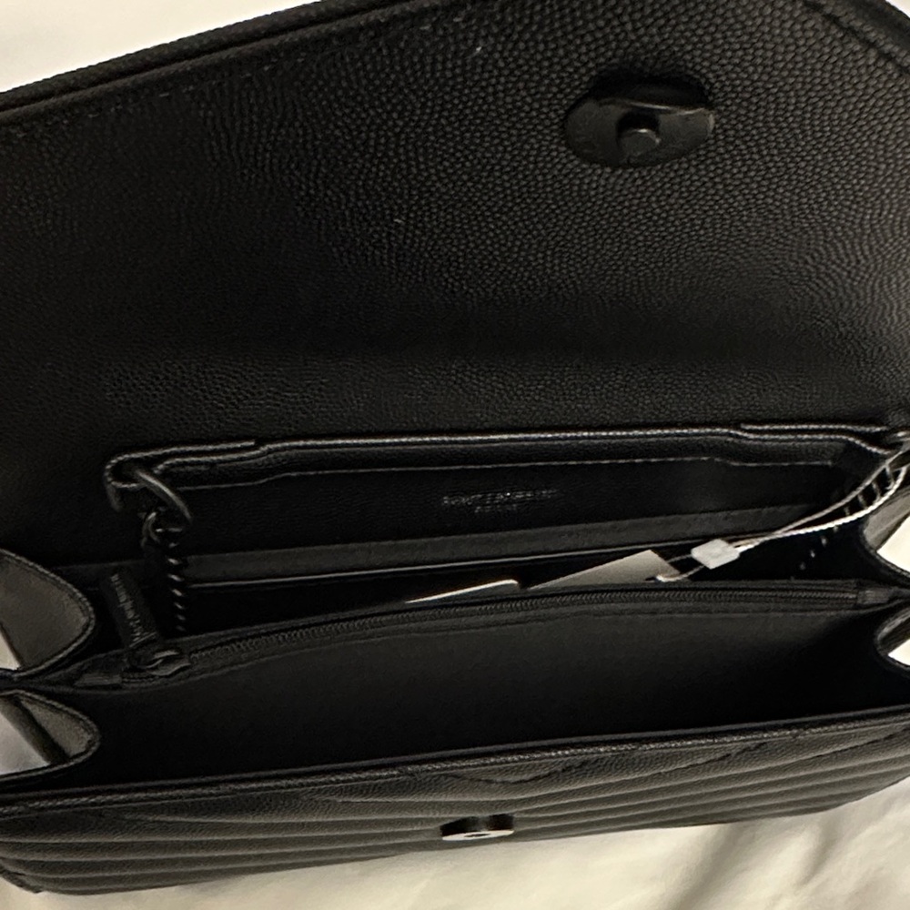 Black Textured Chevron Envelope Clutch - Picture 2 of 3
